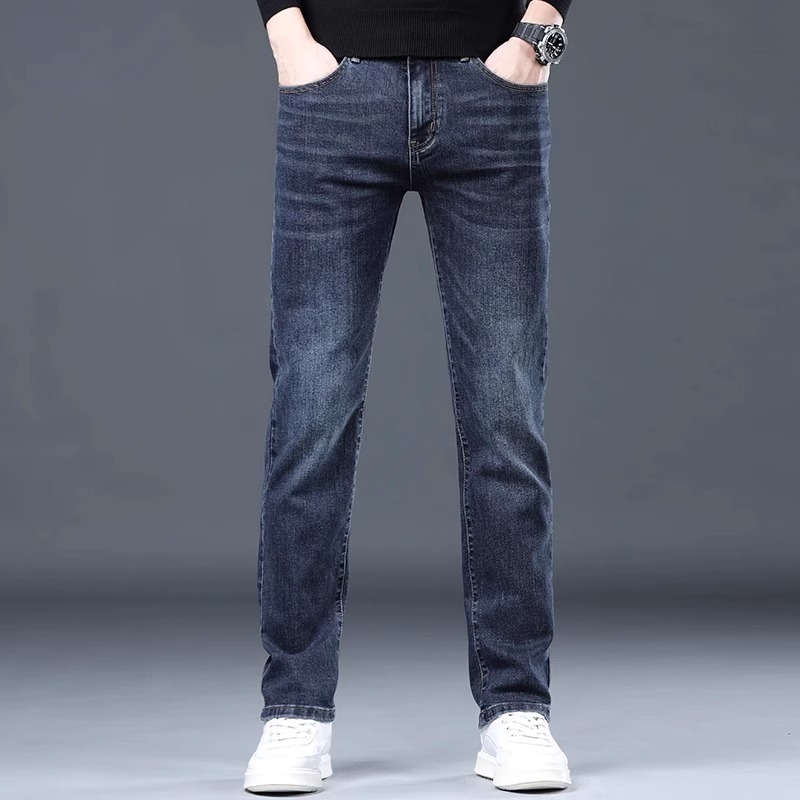 意大利高端牛仔裤男2025秋冬新款修身直筒裤弹力商务休闲长裤子男