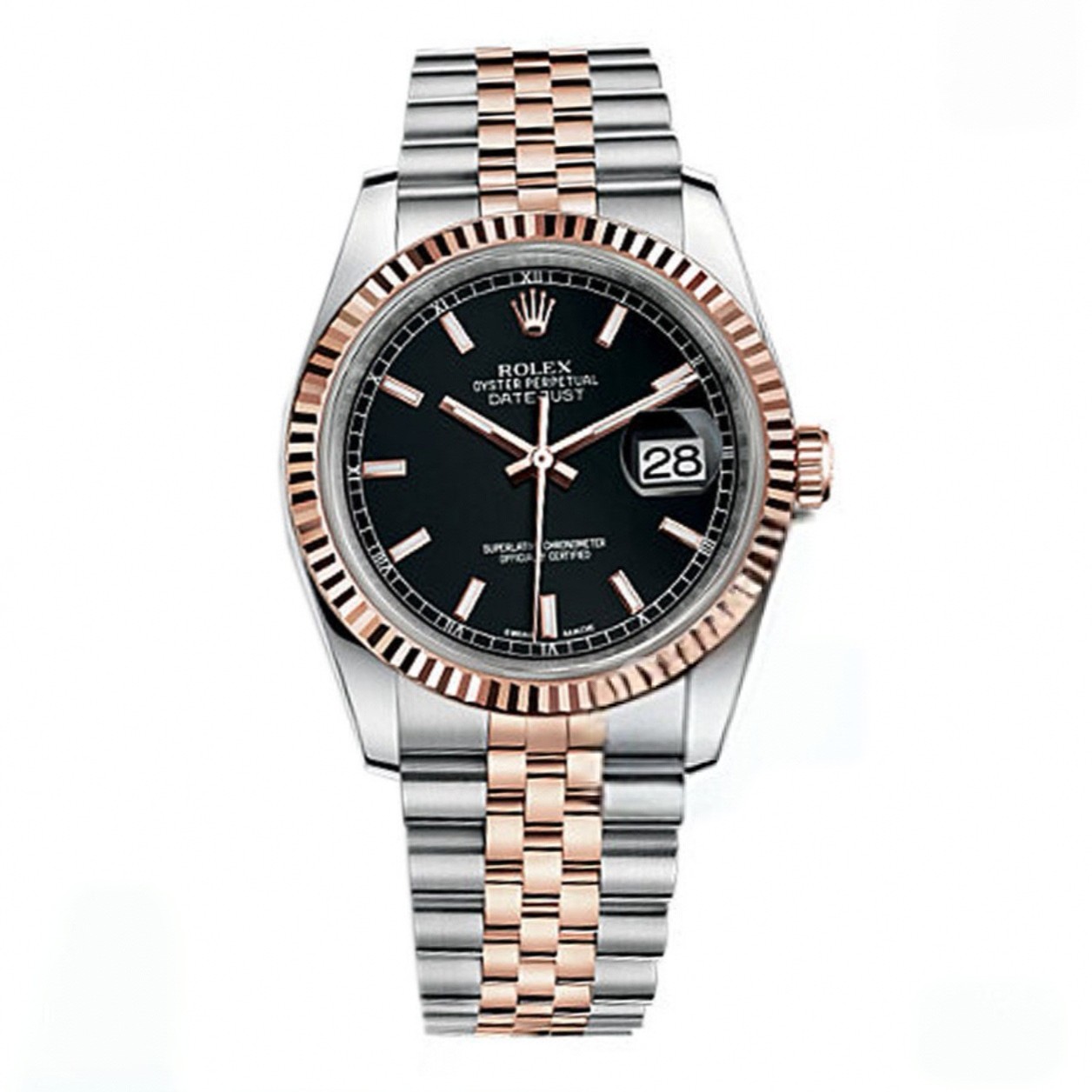 99新 Rolex/劳力士 奢侈品/日志116231黑盘玫瑰金36mm单表拆单