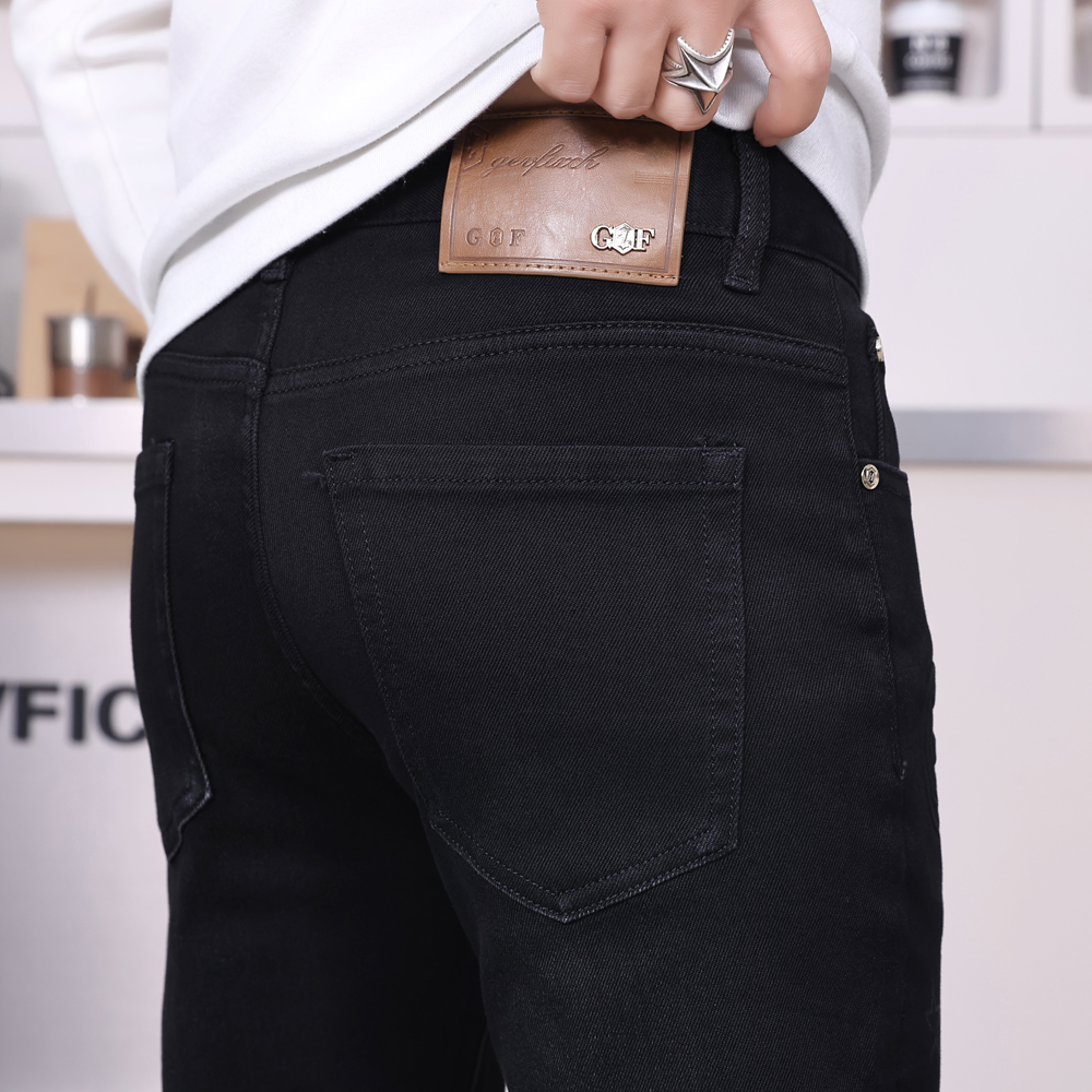 秋冬新款5855中腰修身小直筒牛仔裤时尚潮牌舒适经典百搭男士长裤