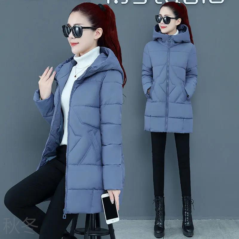 秋冬服清仓羽绒棉服女2023新款羽绒棉服女中长款连帽大码厚外套A