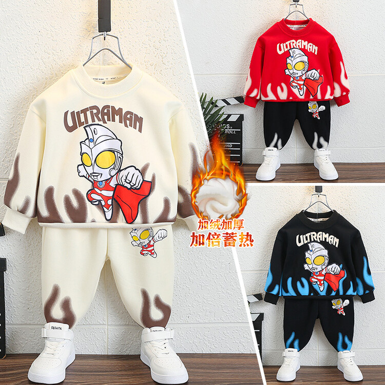 儿童卡通卫衣奥特曼亮片变身长袖上衣新款中大童变身春秋卫衣男童