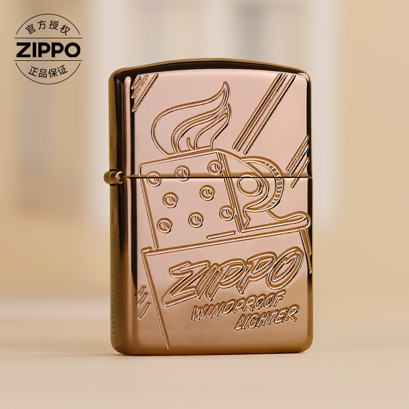 ZIPPO/之宝打火机美版原版 斜阳75周年 玫瑰金 斜底刻礼物TCX1