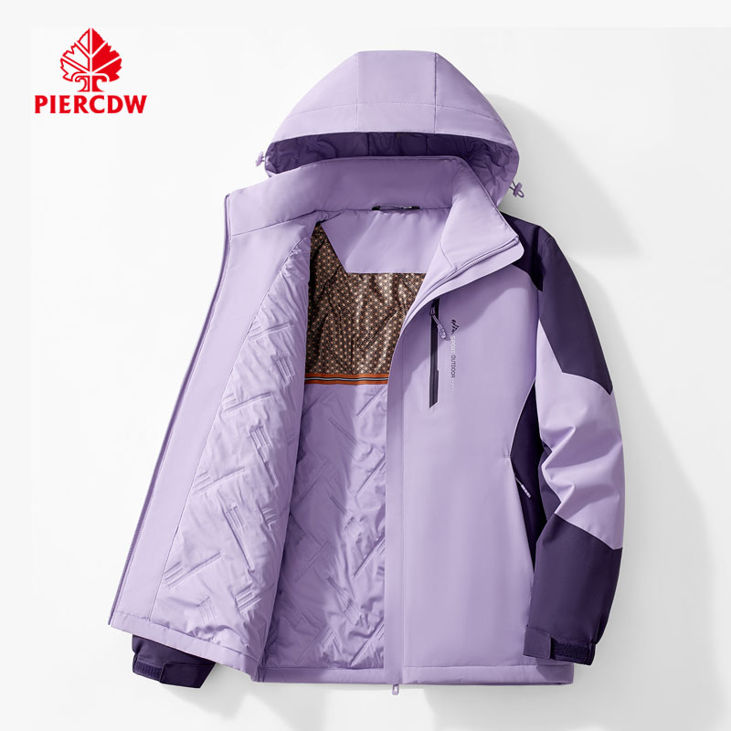 『PIERCDW帕瑞萨』冬季加棉冲锋衣女户外2025新款石墨烯保暖外套男