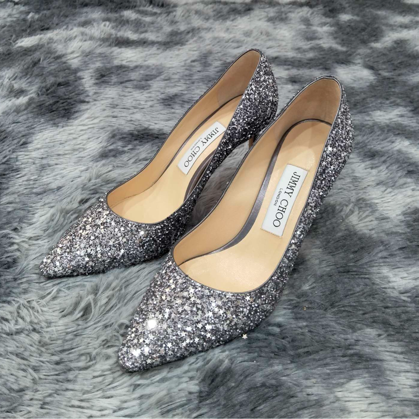 JIMMY CHOO/吉米周全鞋亮片 小高跟 37码/2420