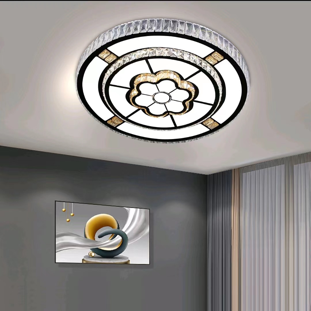 样板出售水晶不锈钢平板灯套餐现代轻奢简约系列吸顶灯