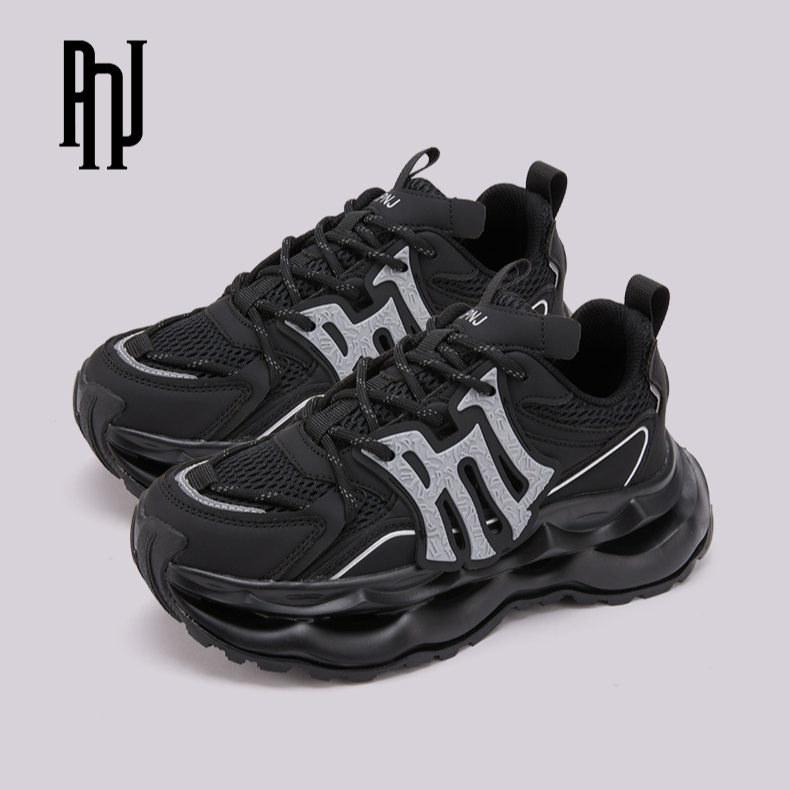 PNJ新款厚底透气运动百搭潮鞋时尚ins情侣潮流休闲网红老爹鞋女