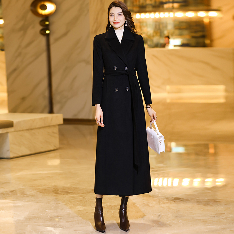 毛呢外套修身时尚2023年加厚女装大衣显瘦收腰过膝长款秋冬时尚潮