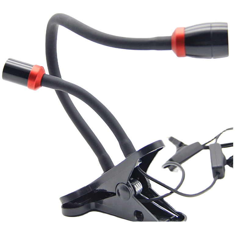 瑞欧姆22款筏钓照稍灯可调光圈明暗带固定夹垂钓黄光合金传统双头