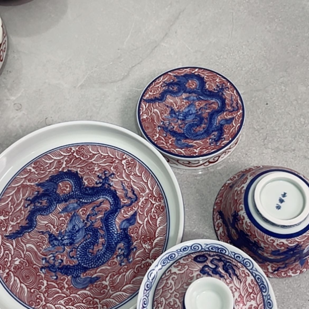 【闪购商品】陶瓷白瓷青龙四件套