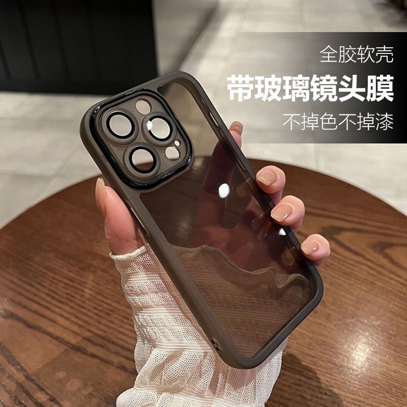 自带镜头膜苹果14promax手机壳苹果14pro暗紫色新款13promax软壳
