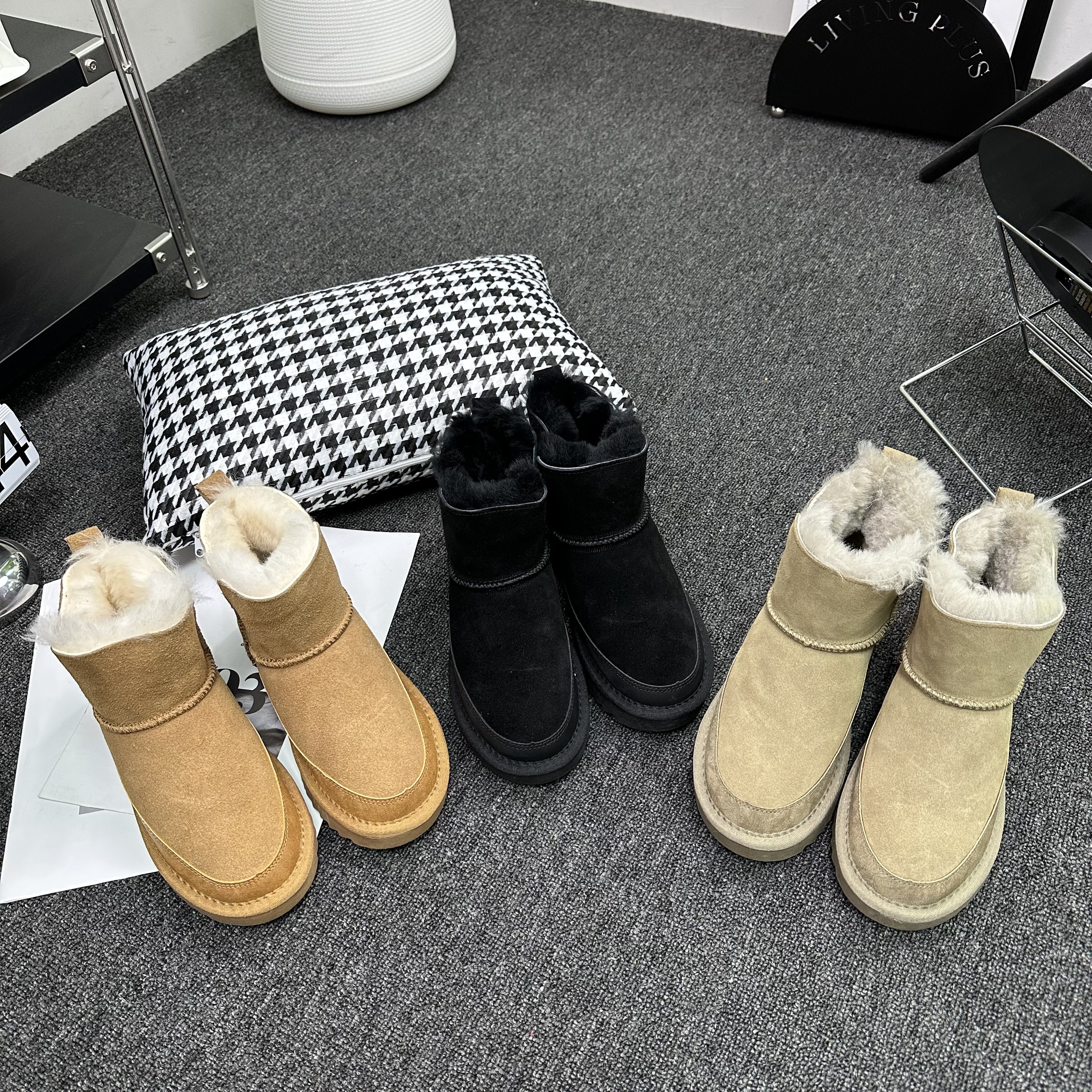 冬季新款雪地棉女鞋厚底休闲保暖增高加厚时尚百搭棉鞋 296（加绒）