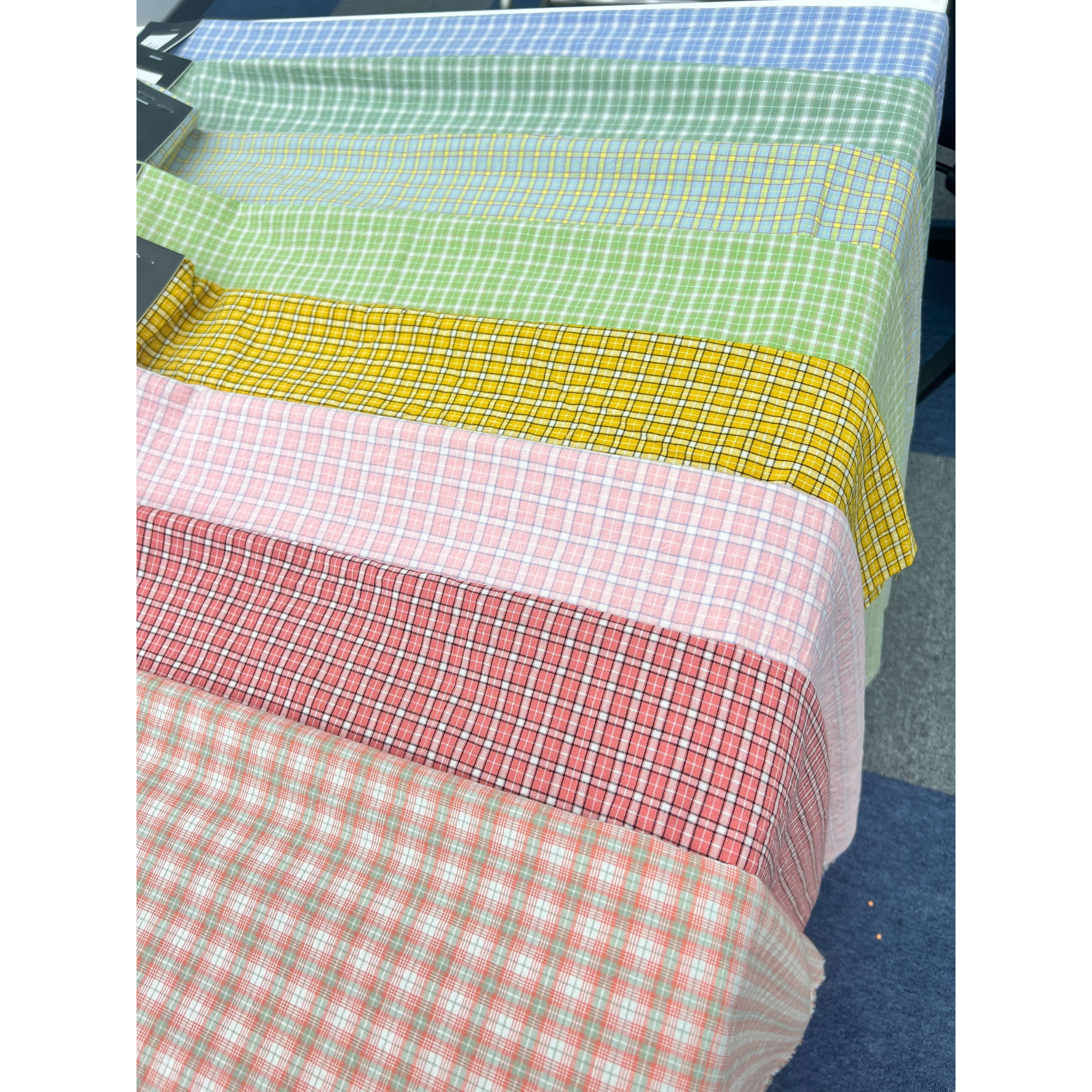 【线条小格】全棉纯棉面料色织水洗棉布料 宽幅2.4米