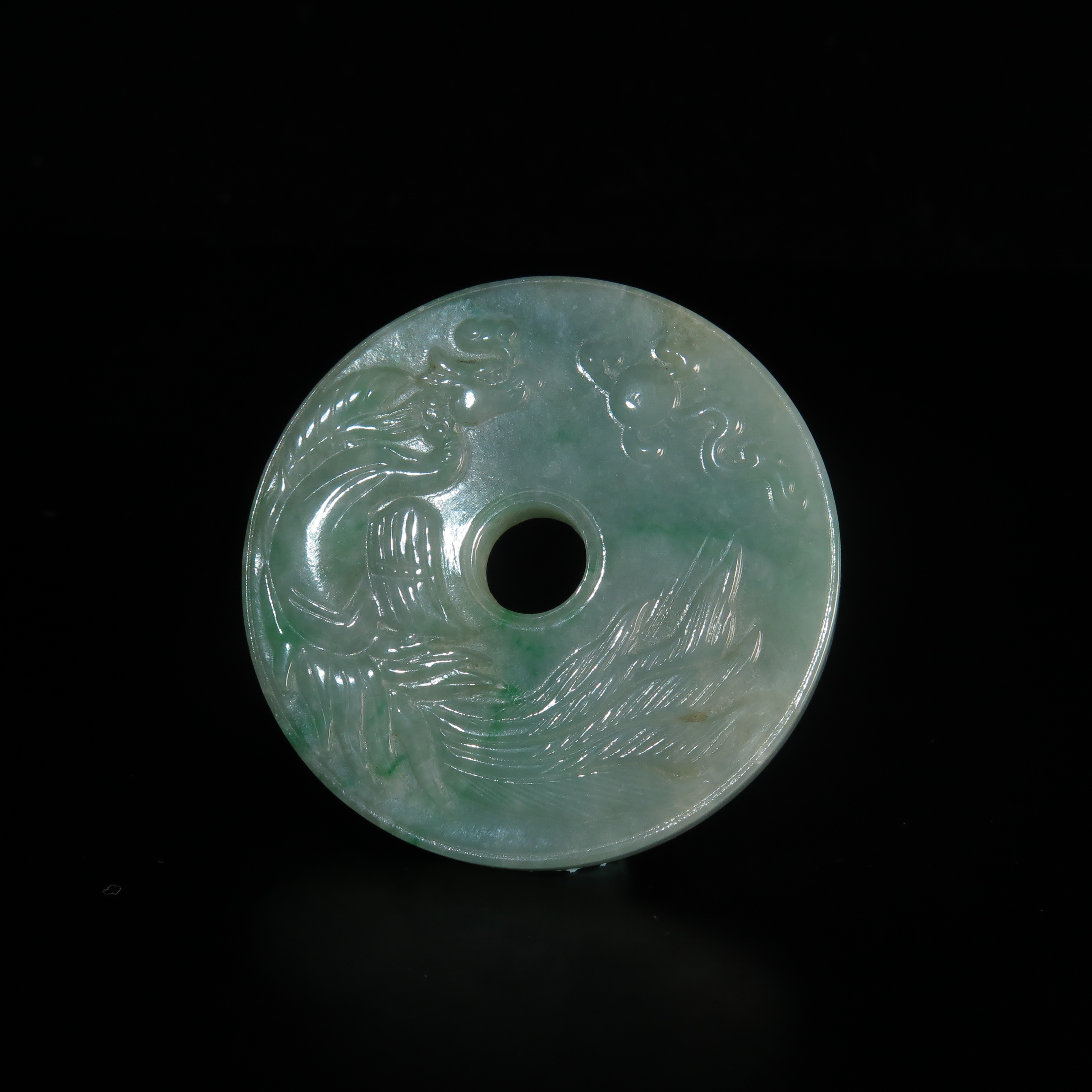 清代翡翠刻花璧/MZ504703/翡翠/民族文物