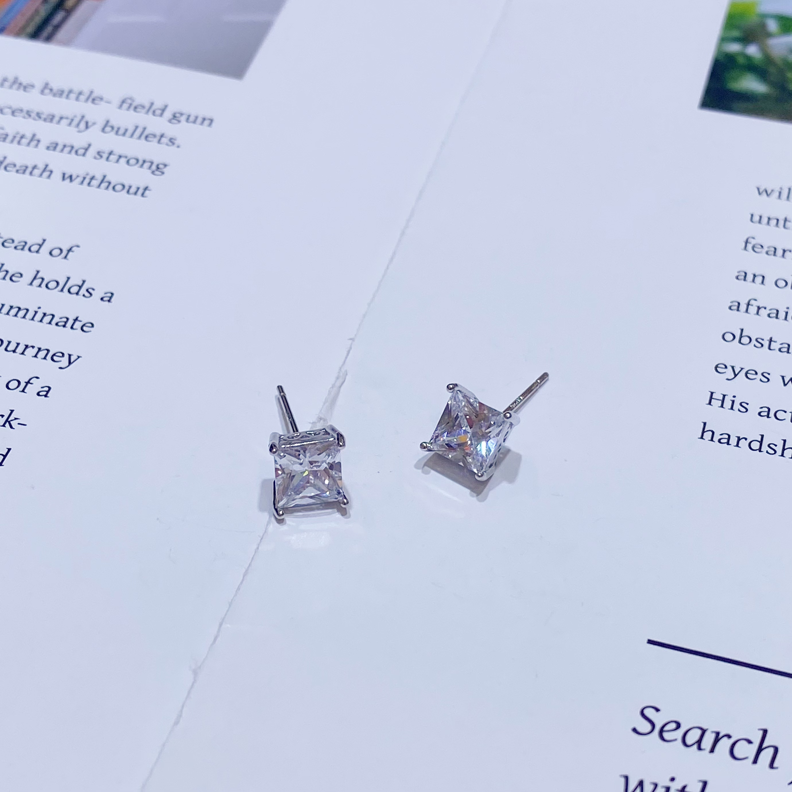 925银合成锆石耳饰 s925银制品 合成锆石耳饰