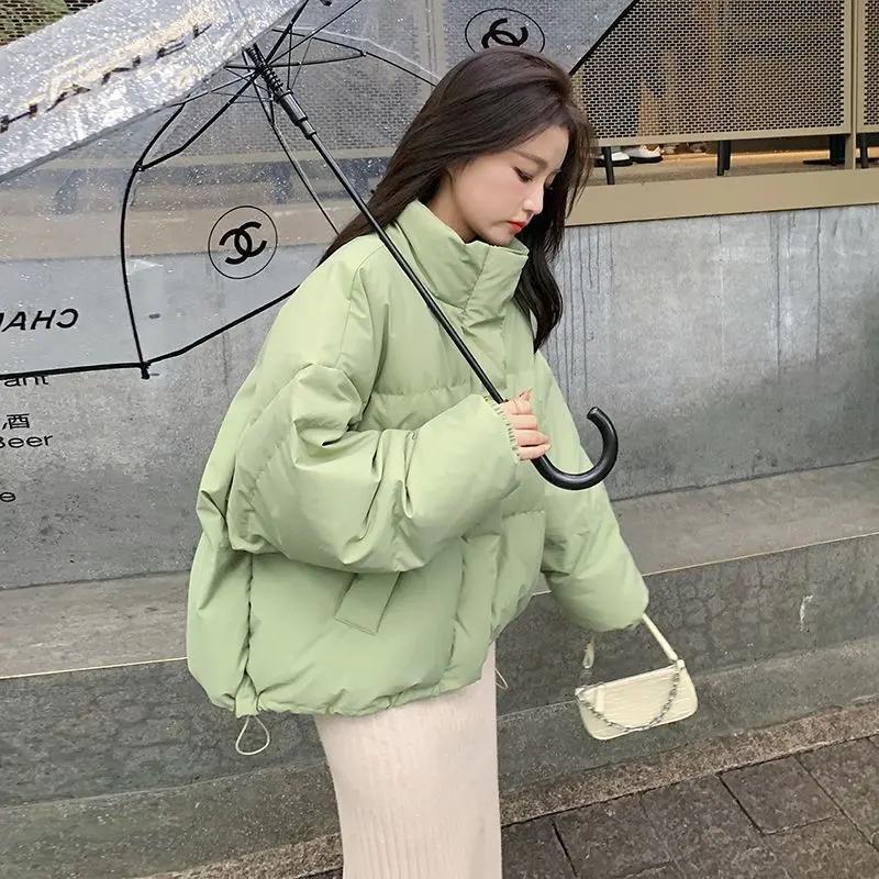 2023年新款冬季立领羽服女宽松加厚保暖面包服短款小个子外套网潮