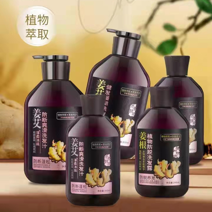 淳柔沐丝姜艾健发洗发汁 老姜王 生姜艾草叶鲜榨姜蓉颗粒持久