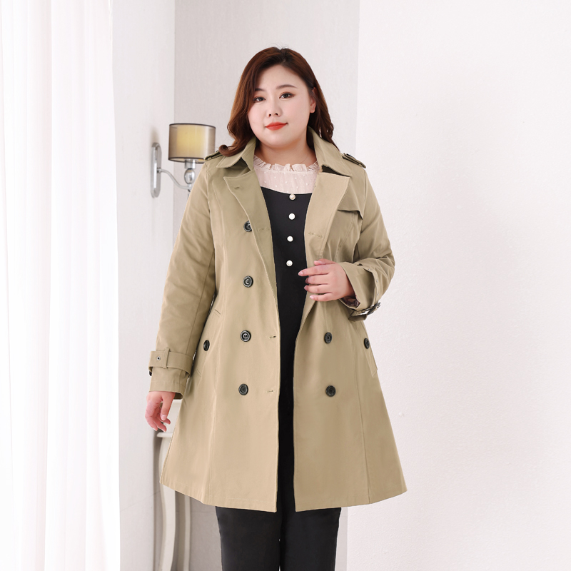71272T中长款风衣外套大码女装胖mm秋冬新款宽松显瘦上衣休闲大衣