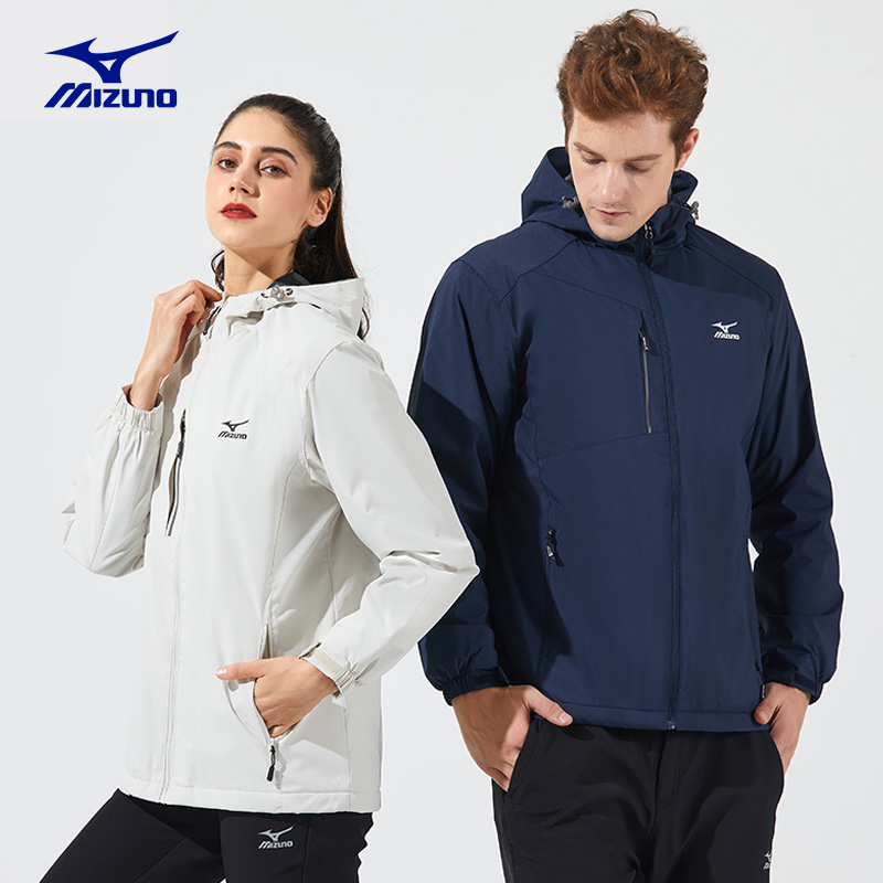 Mizuno/美津浓户外休闲冲锋外套男女士防风防雨登山衣服薄绒夹克