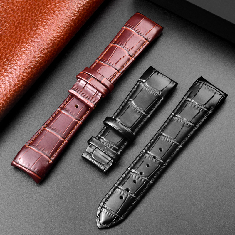 以奢国际表带适配天梭库图小牛皮表带弧形经典优质弧形进口原版