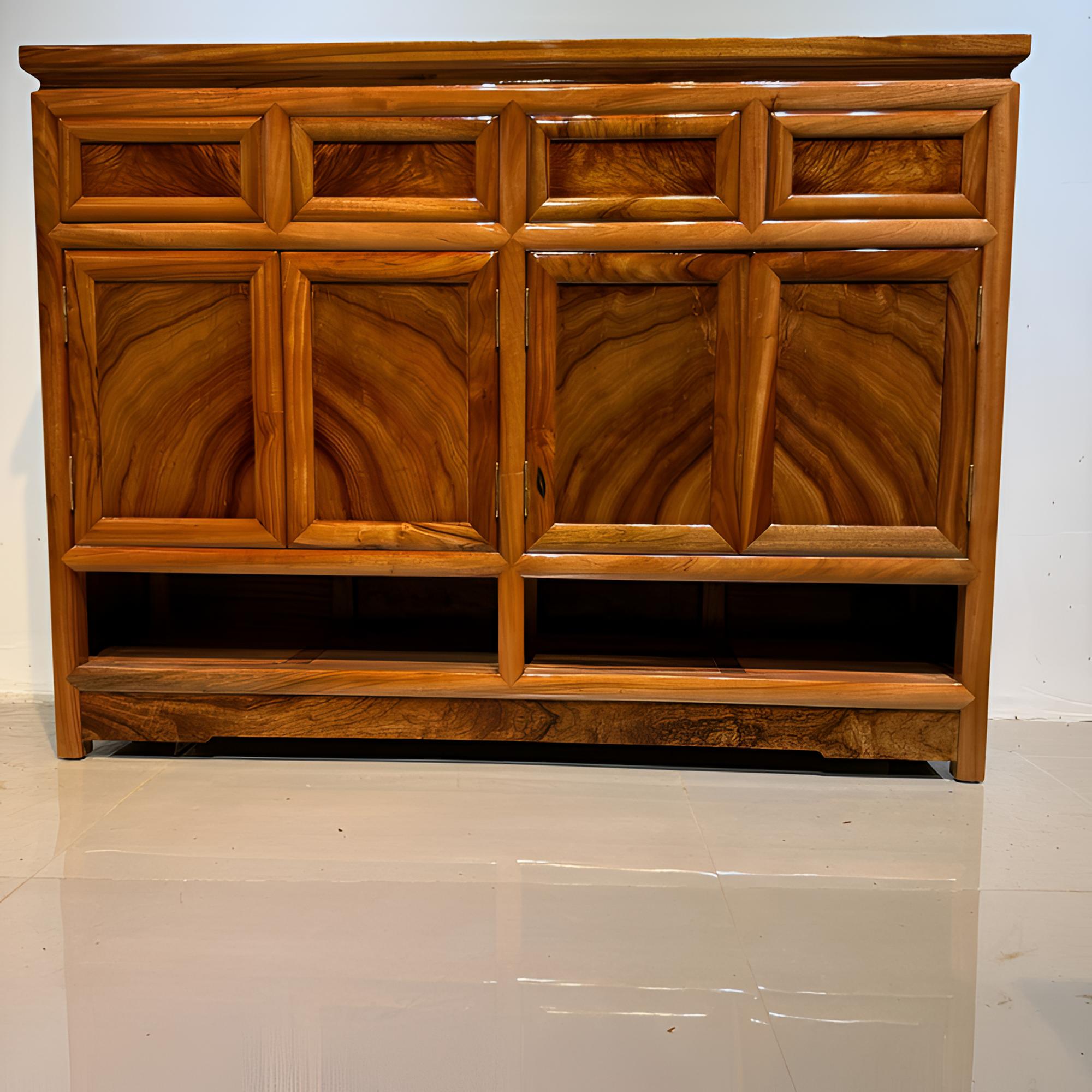 老料香樟木四门四斗鞋柜  防虫蛀去异味  原木古典家具实木鞋柜