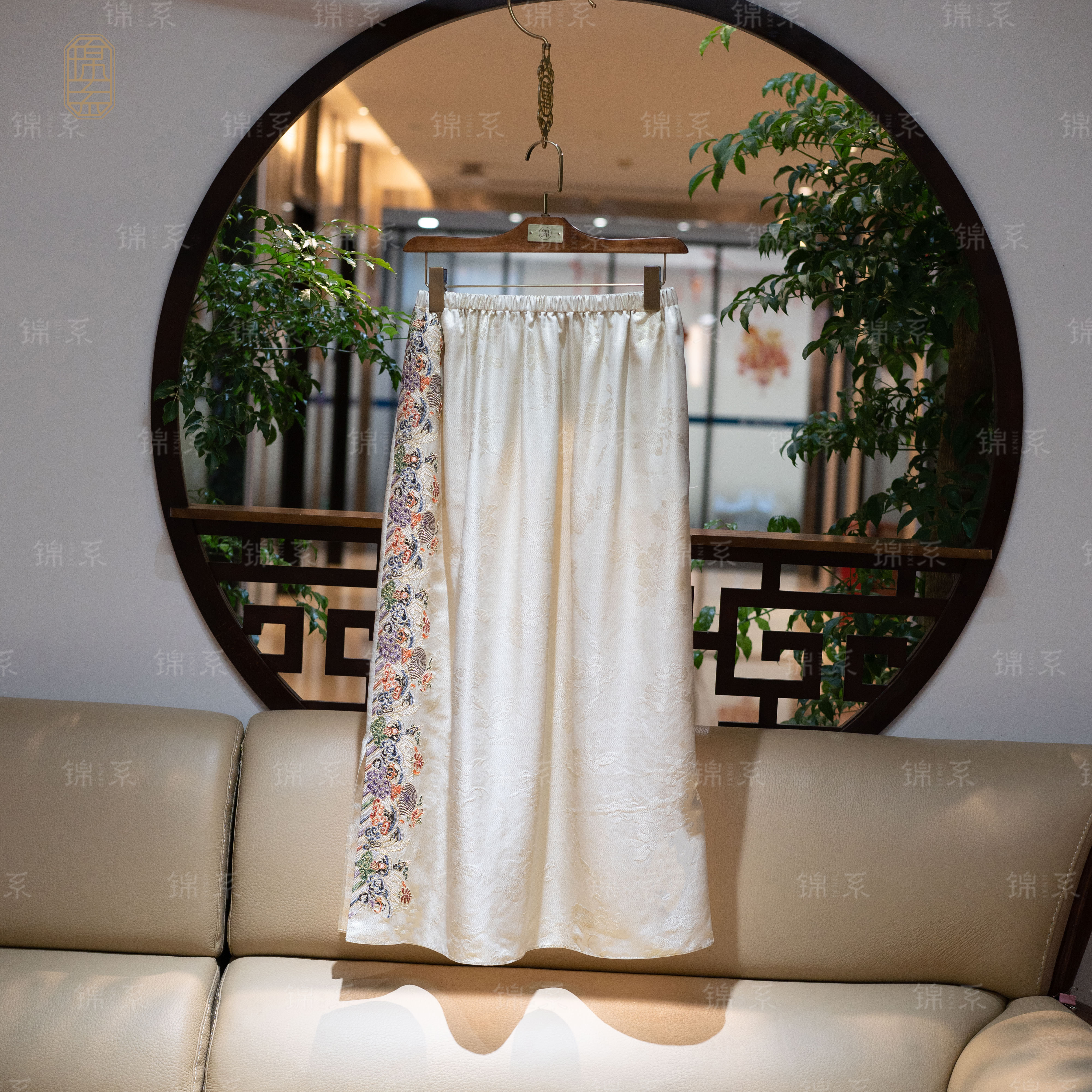 【锦·系】真丝金皮新中式国风桑蚕丝松紧腰半裙Q-36480-S3149961