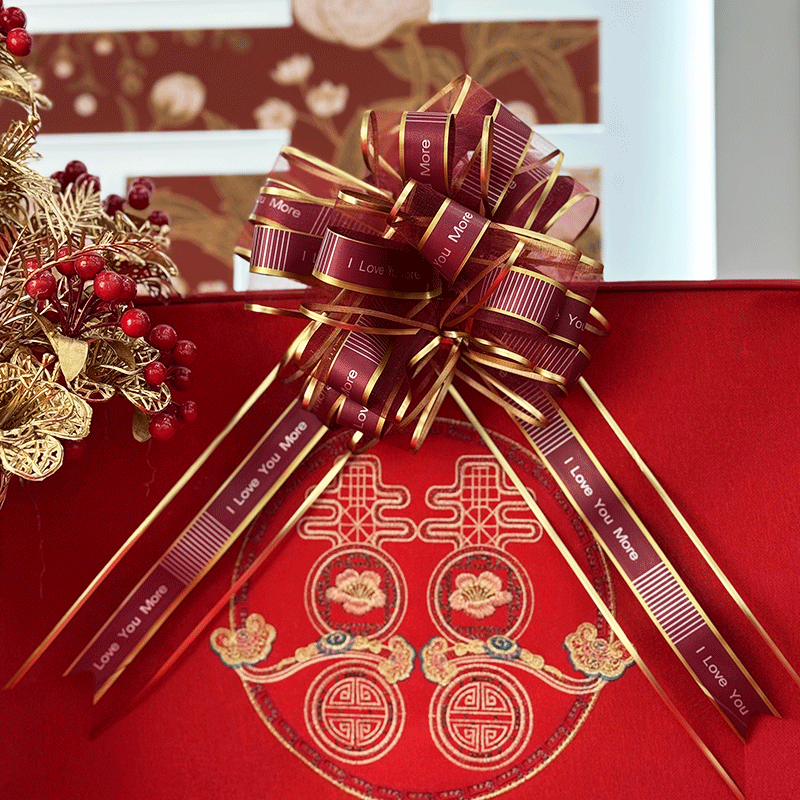 婚车手拉花大号雪纱婚庆礼用品婚房布置院子花车汽车结婚车队装饰