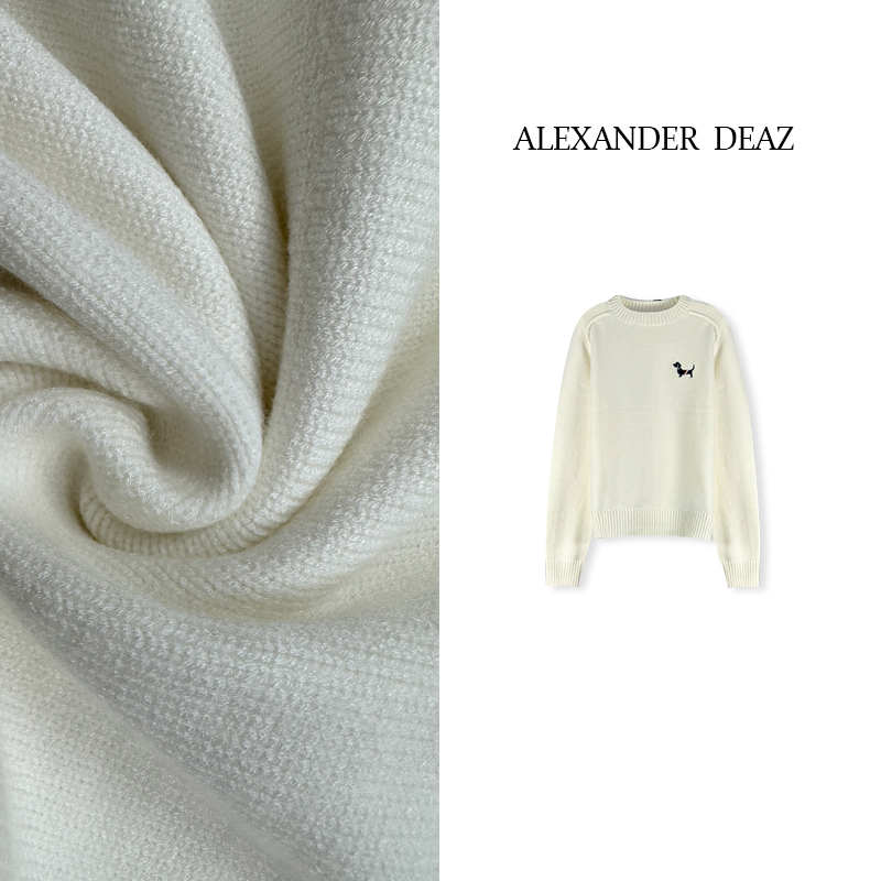 2024 新款百搭简约款“小狗”长袖针织套头毛衣A8005【东】