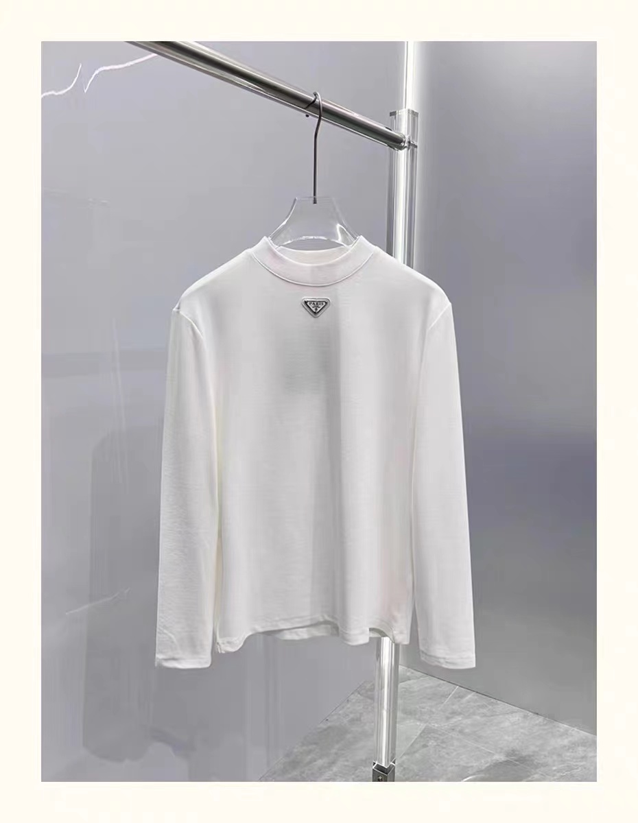 长绒棉打底衫长袖时尚休闲百搭套头圆领秋冬宽松简约轻奢潮流设计