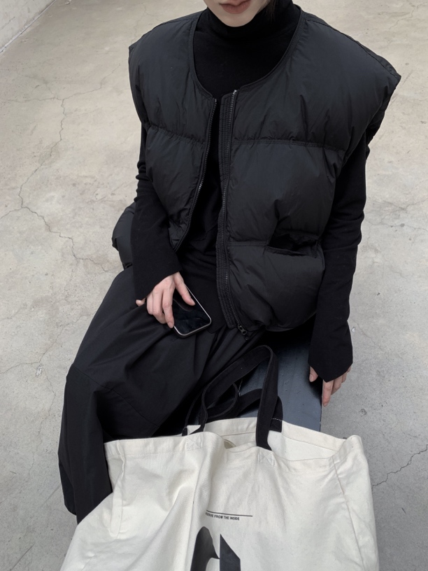 秋冬新款圆领羽绒马甲马夹 宽松厚实