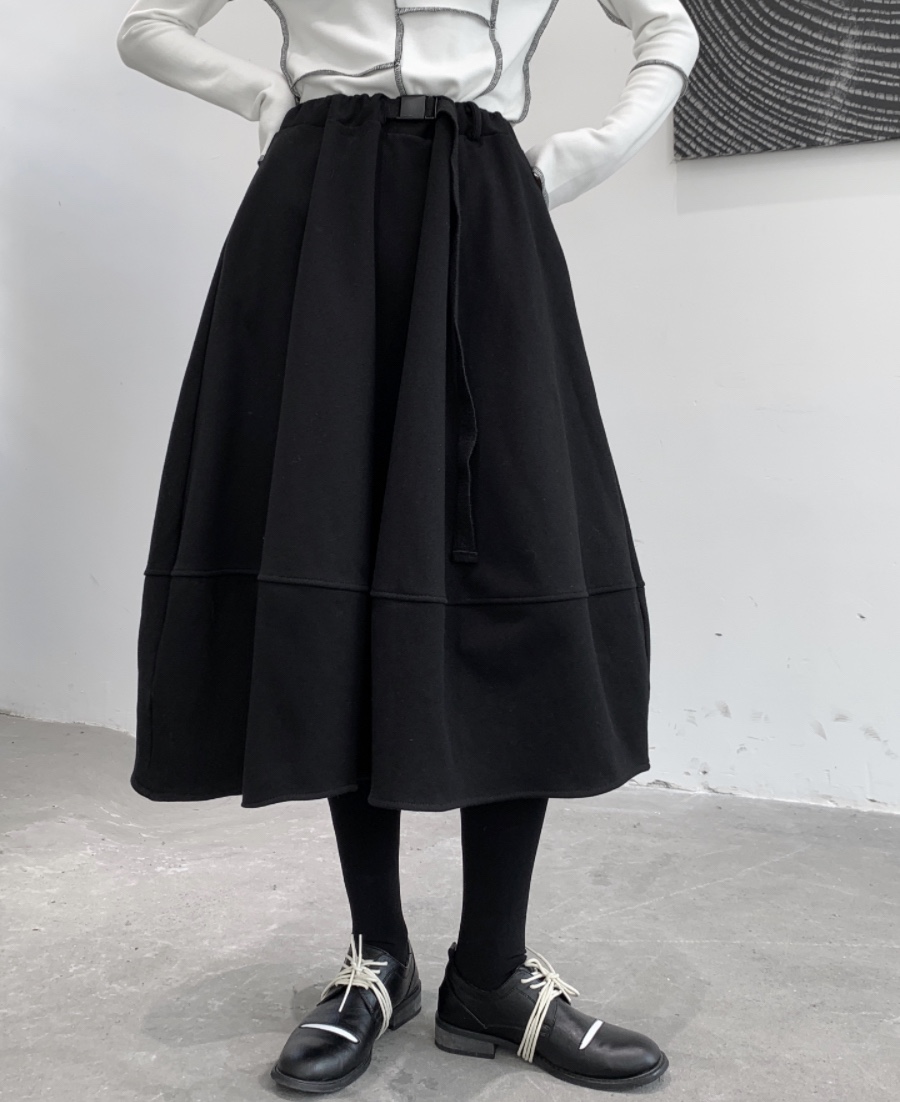 【晚李自制】秋冬小众加绒款花苞裙 可调节腰围