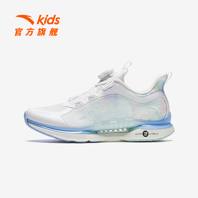 安踏儿童犟弹追风5.0旋纽减震舒适网面欧若动感风跑鞋