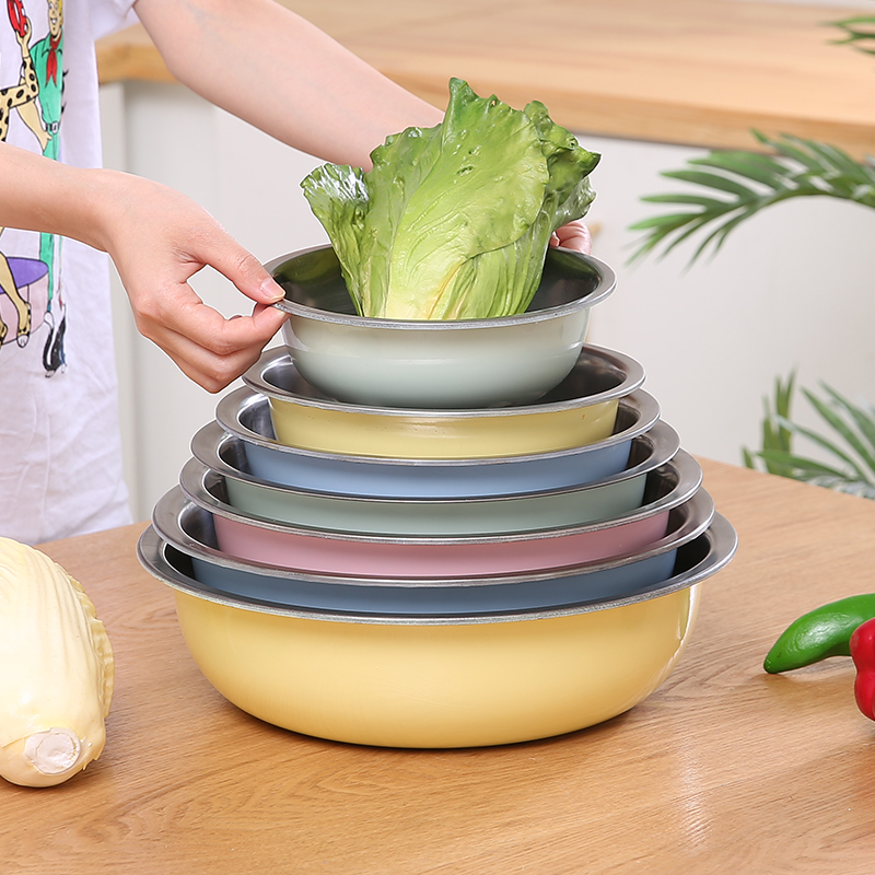 不锈钢盆子家用大号加深圆形汤盆厨房烘焙打蛋盆洗菜盆和面盆饭盆