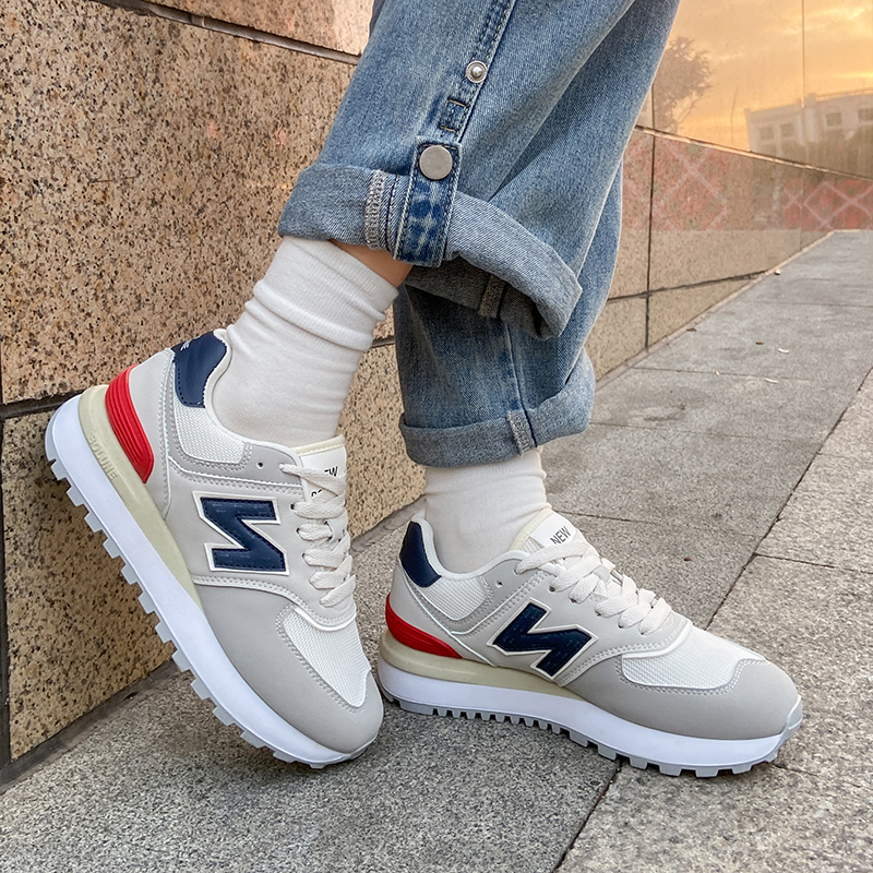 新百伦加绒经典574男女情侣鞋2024秋冬新款厚底慢跑鞋时尚休闲鞋