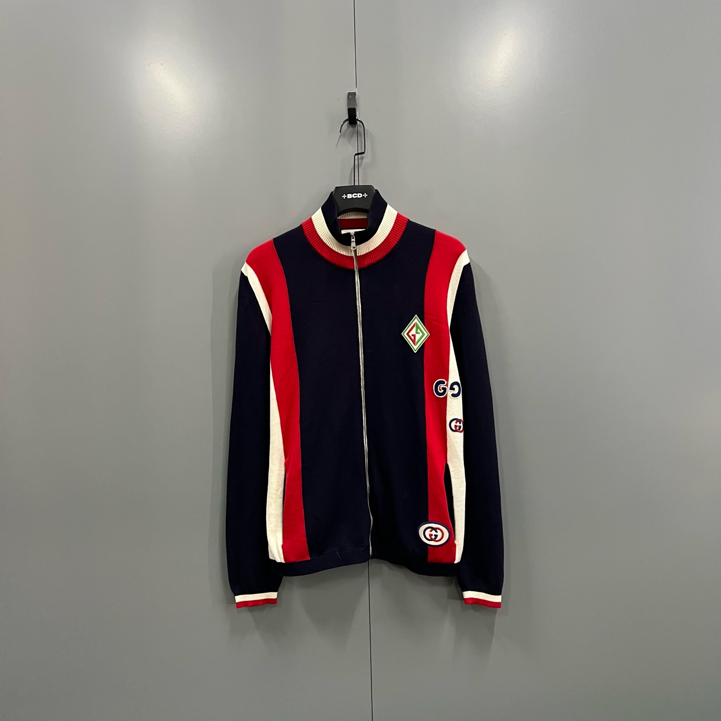 95新 GUCCI/古驰 zz46 贴花羊毛针织飞行员夹克 M码/95新/611735