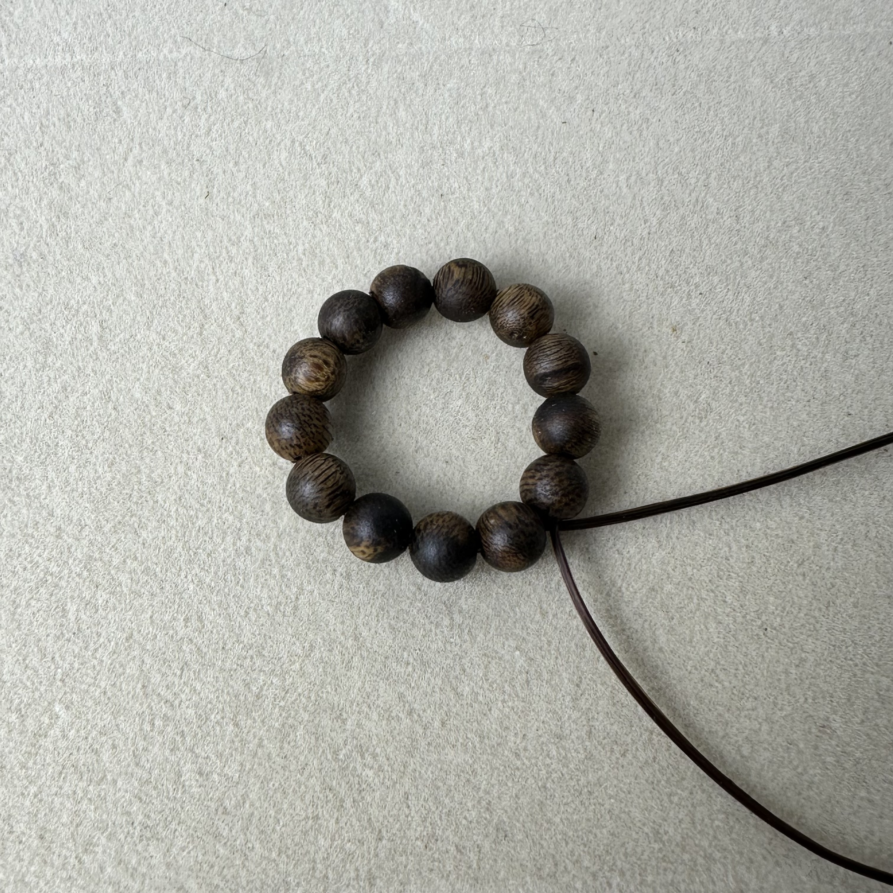 沉香奇楠沉香05虫漏圆珠 戒指多样性发一个