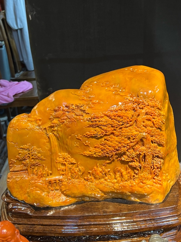 福建石雕 山水摆件印章手把件