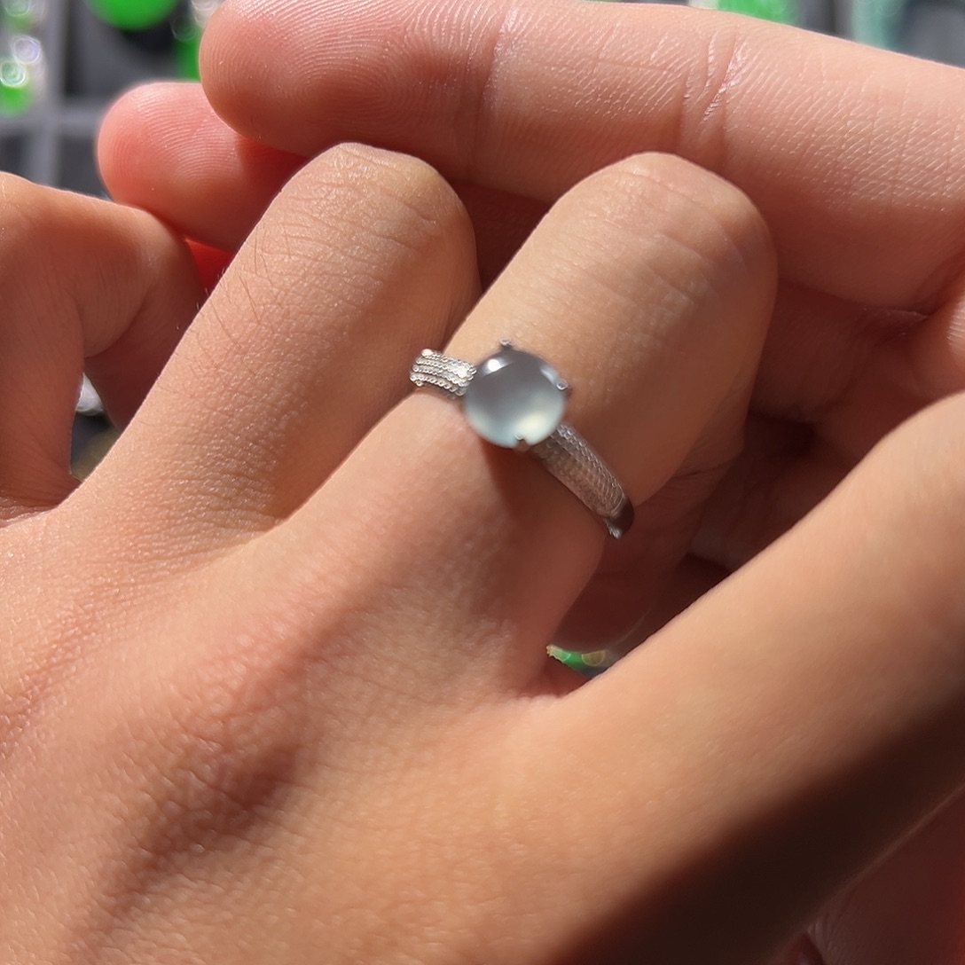 翡翠银S925镶嵌戒指