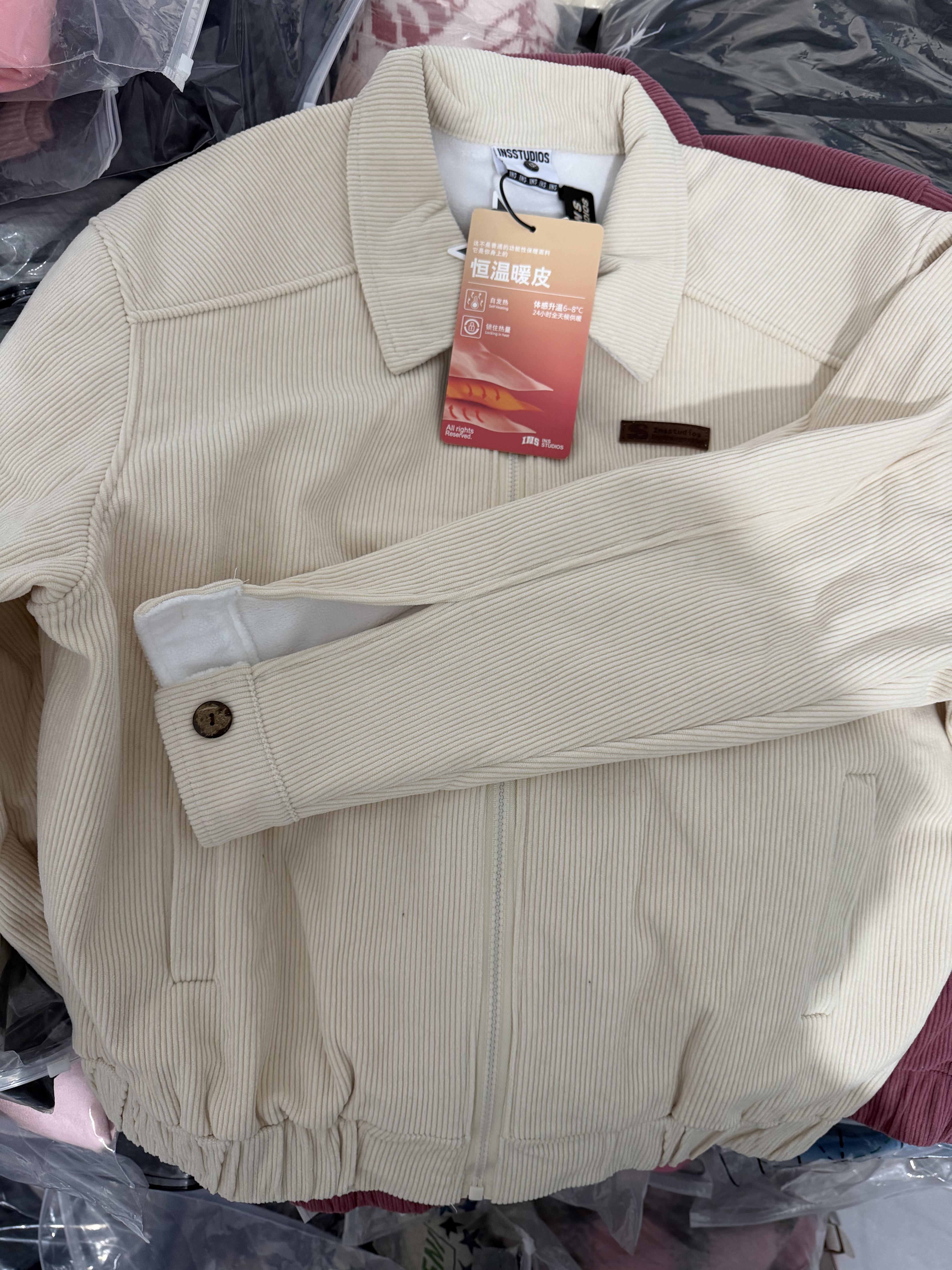 百元质量 国潮牌情侣美式巴恩风翻领夹克上衣灯芯绒外套加绒