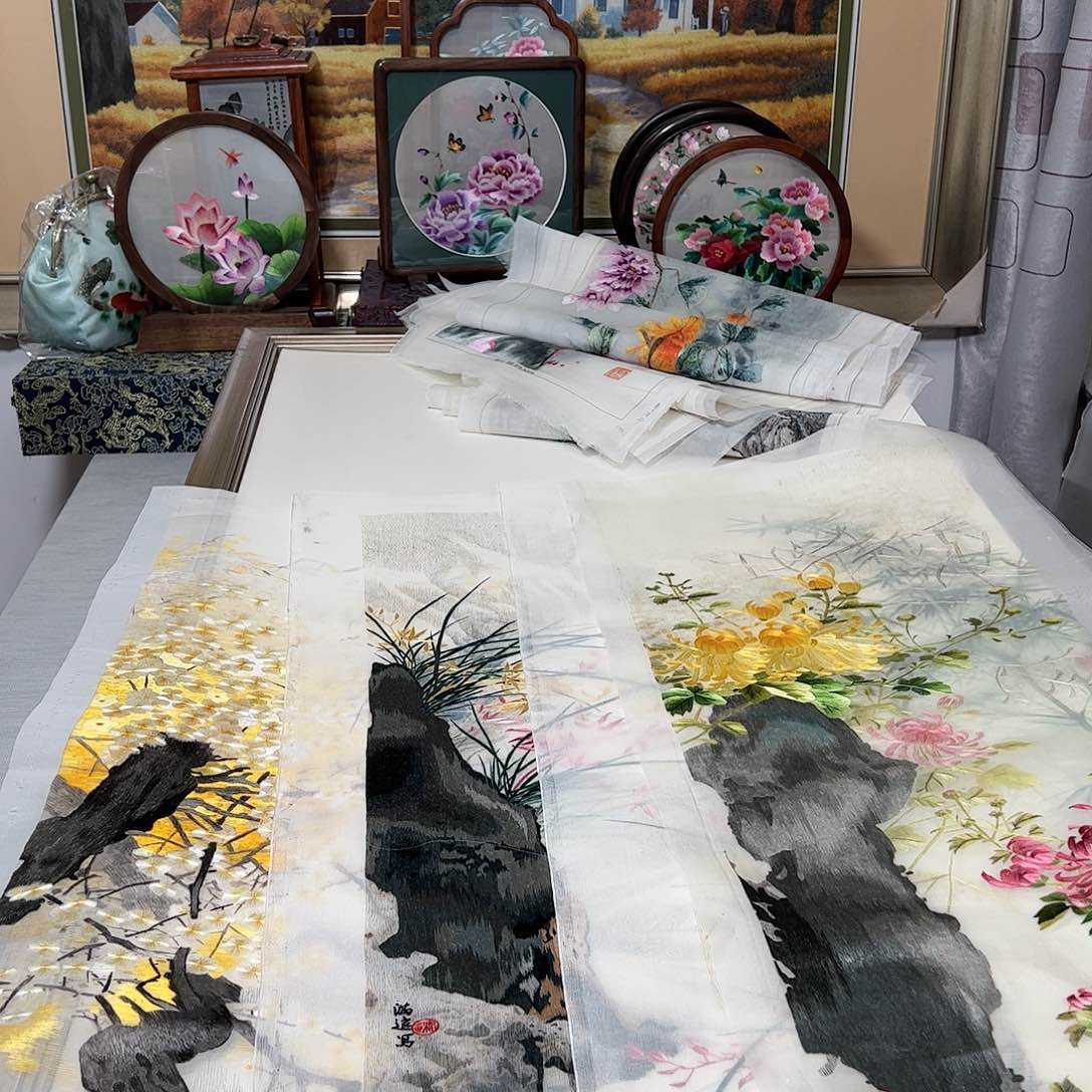 刺绣纯手工刺绣画