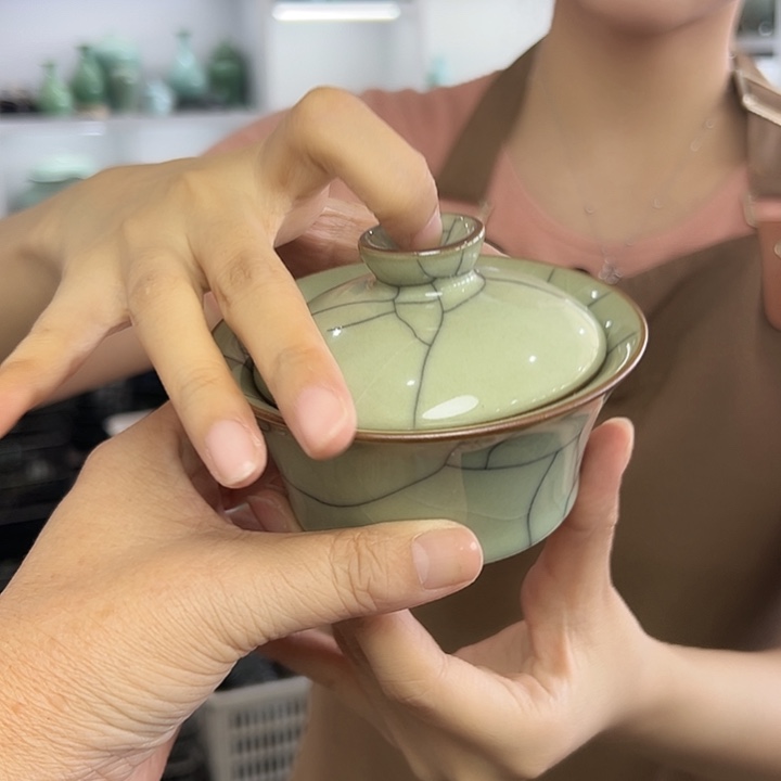 龙泉云间青瓷小米茶器