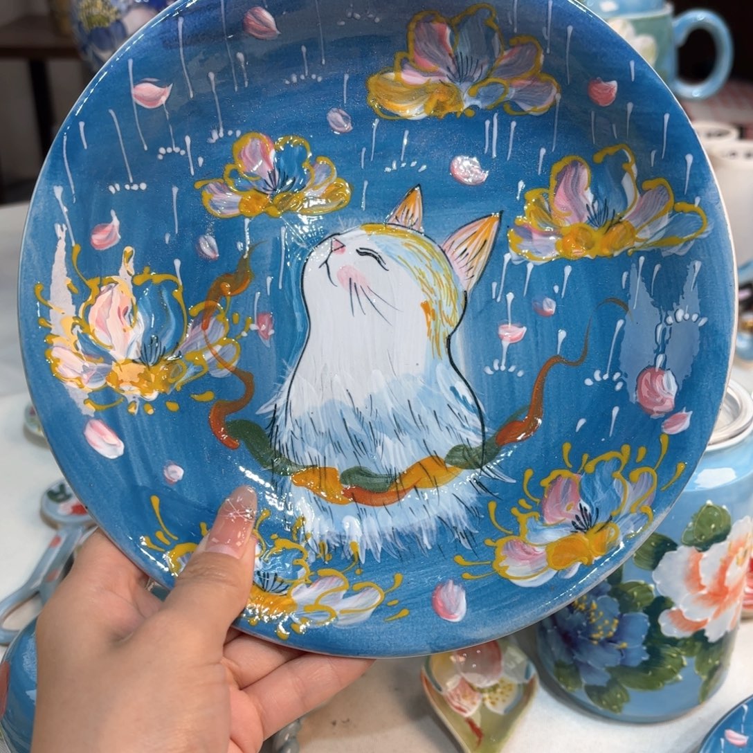 景德镇手绘高温釉下彩陶瓷茶具