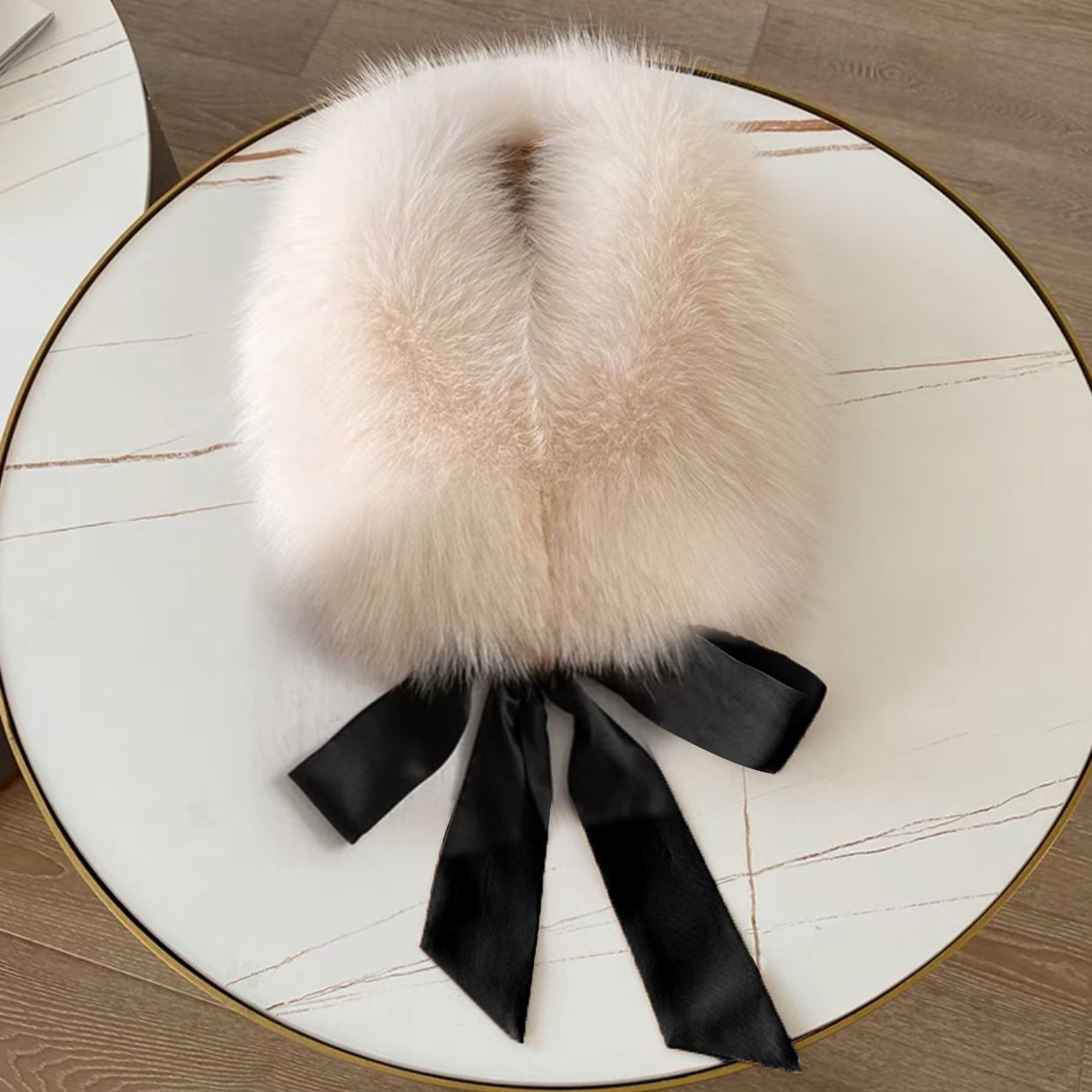 [新年快乐]法式高级感气质保暖毛毛领女冬季仿皮草百搭毛绒围巾