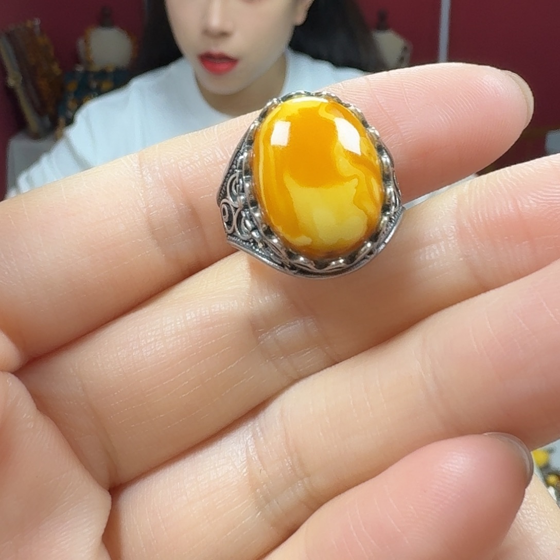 蜜蜡未镶嵌手链戒指