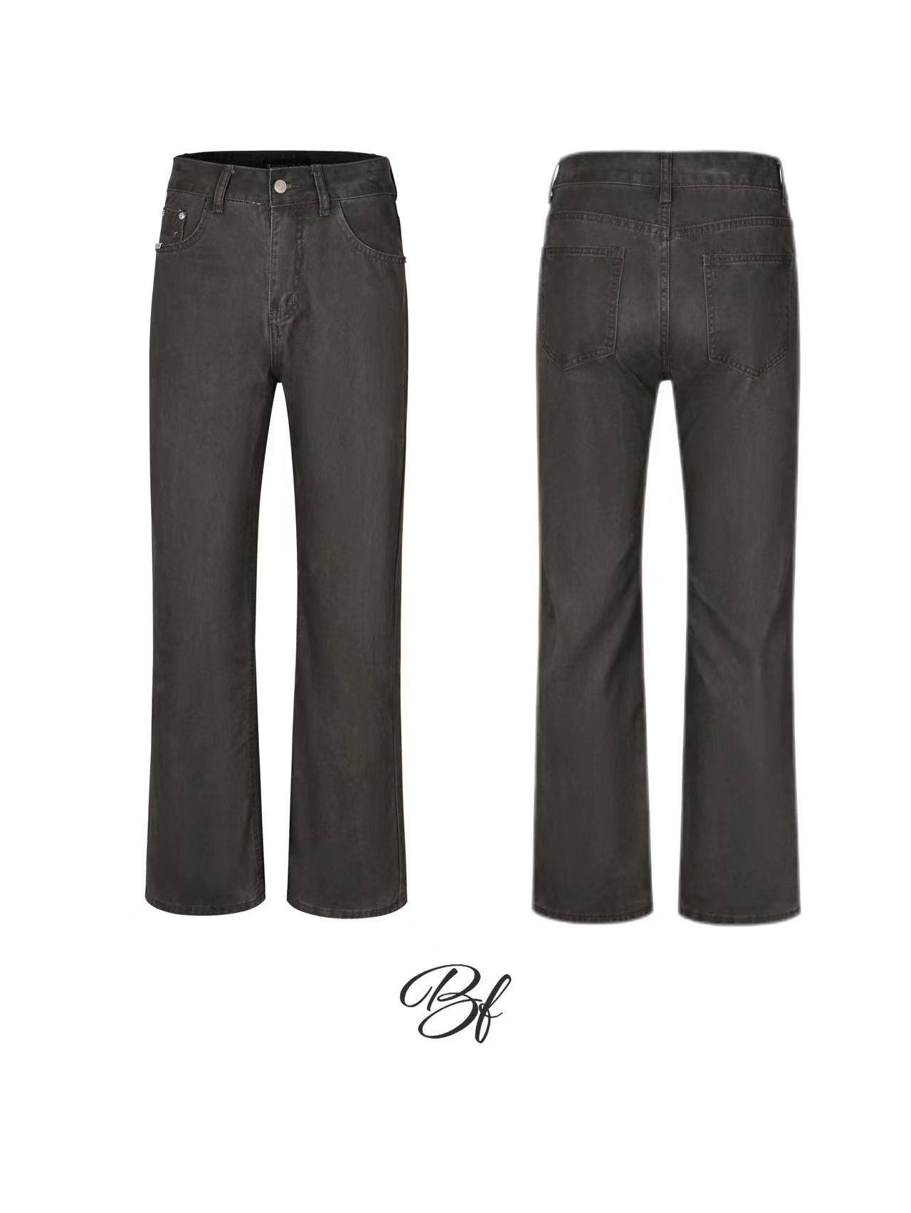 BUFANSTUDIO苔藓绿cleanfit高级感牛仔裤水洗长裤男生裤子休闲裤