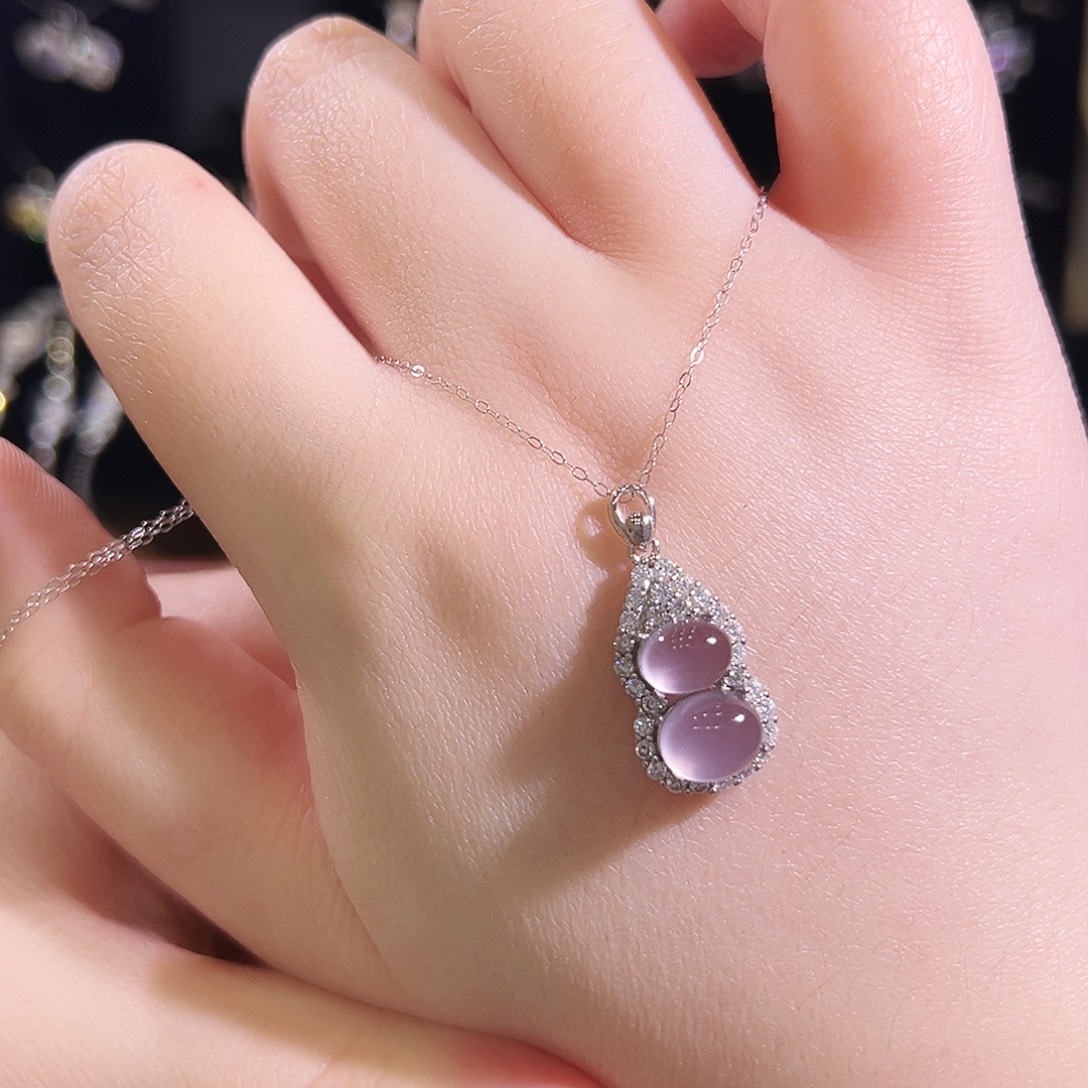 韩****银S925镶嵌萤石颈饰