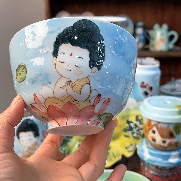 陶景德镇釉下手绘陶瓷 