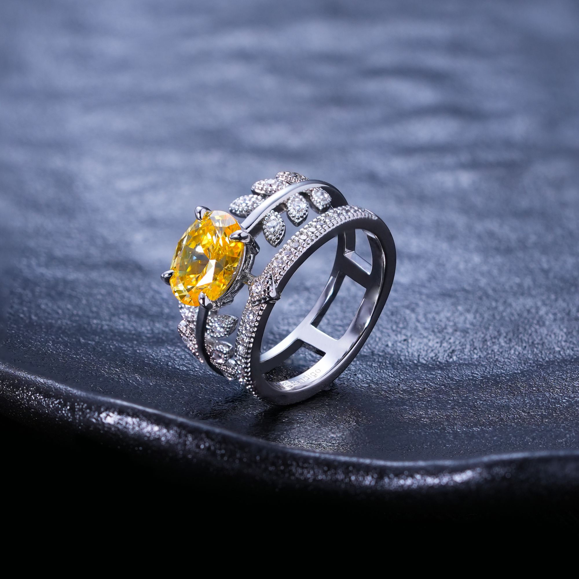 【鎏金叶语】精致气质轻百搭经典奢法式复古叶子DIY黄戒指OW4611