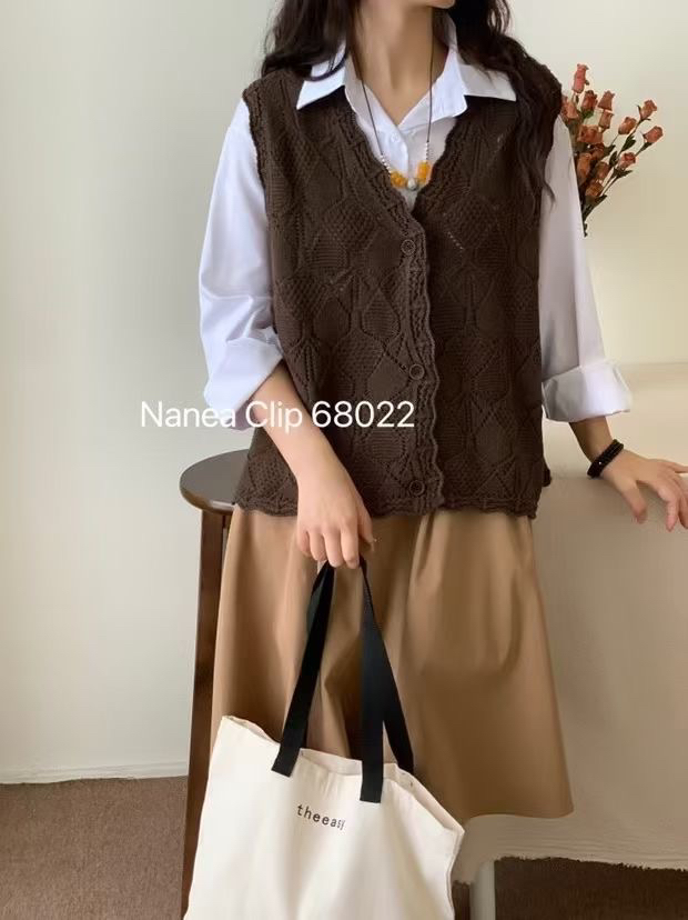 复古时尚针织棉线马甲