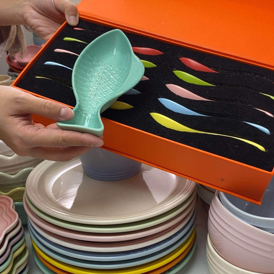 瓷片微瑕10个勺子组合