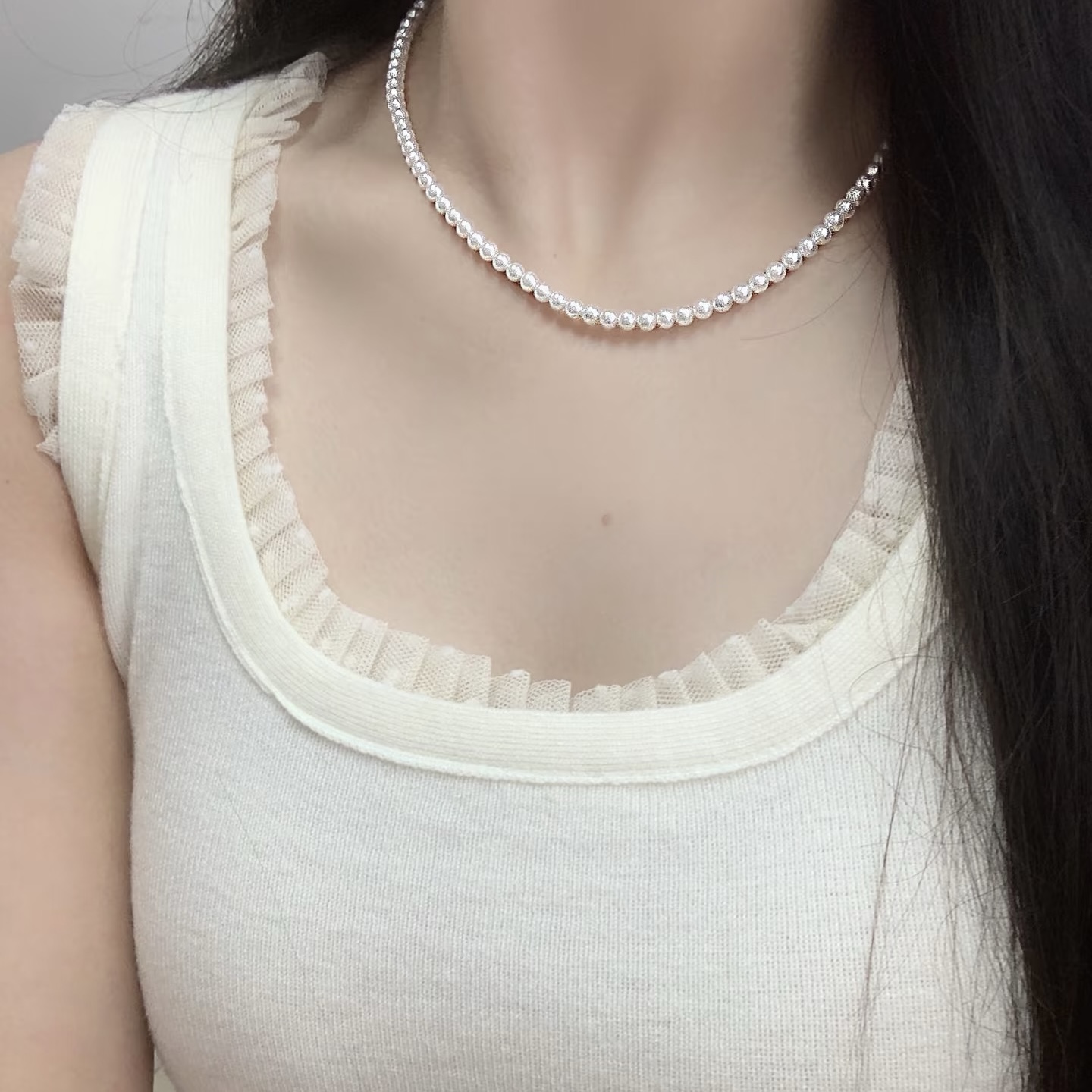 【先鉴后发】海水欧卡娅小米珠3-4mm正圆无暇冷白